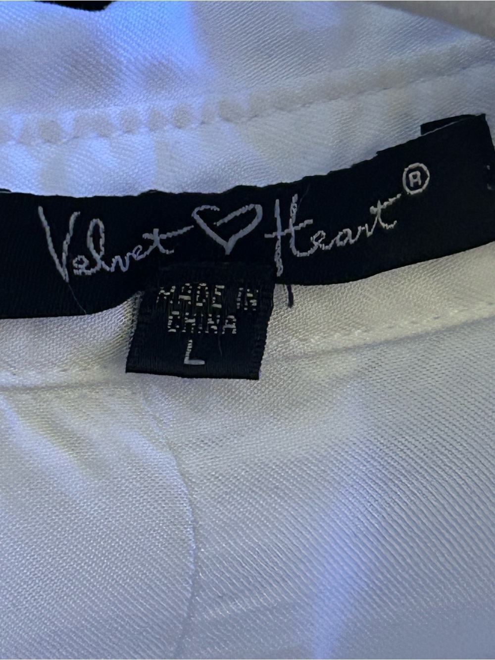 Velvet Heart Riley White Button Up Shirt Eco Luxe Minimalist Size L - Picture 6 of 7